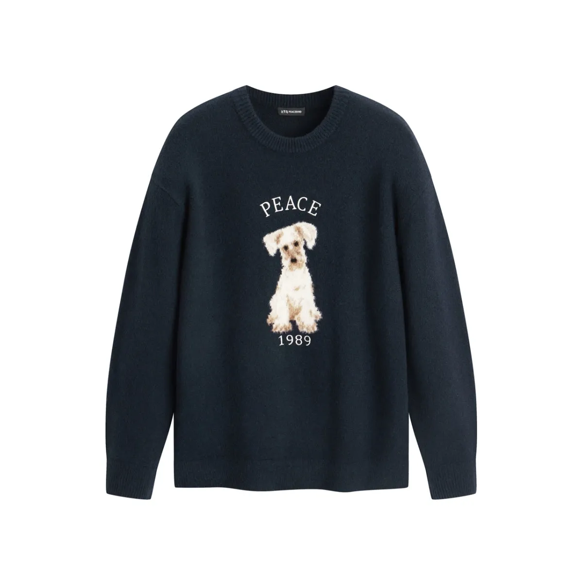 Men's Relaxed Fit Textured Jacquard Sweater sold by PEACEBIRD