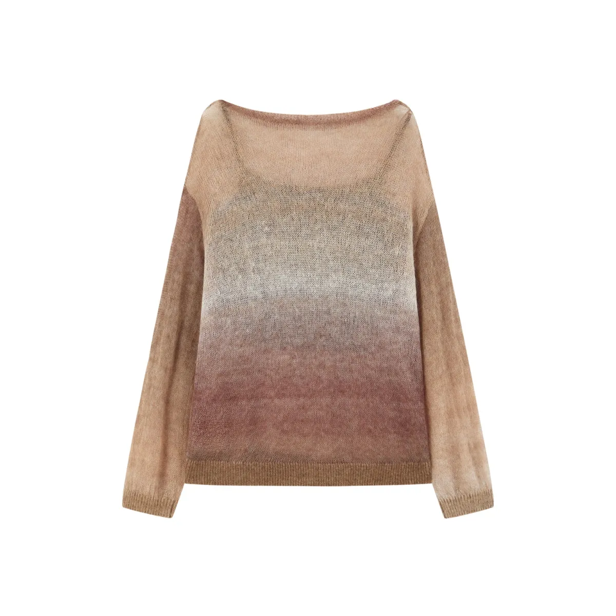 Women's Ombre Mohair Lantern-Sleeve Sweater sold by PEACEBIRD product image thumbnail 3