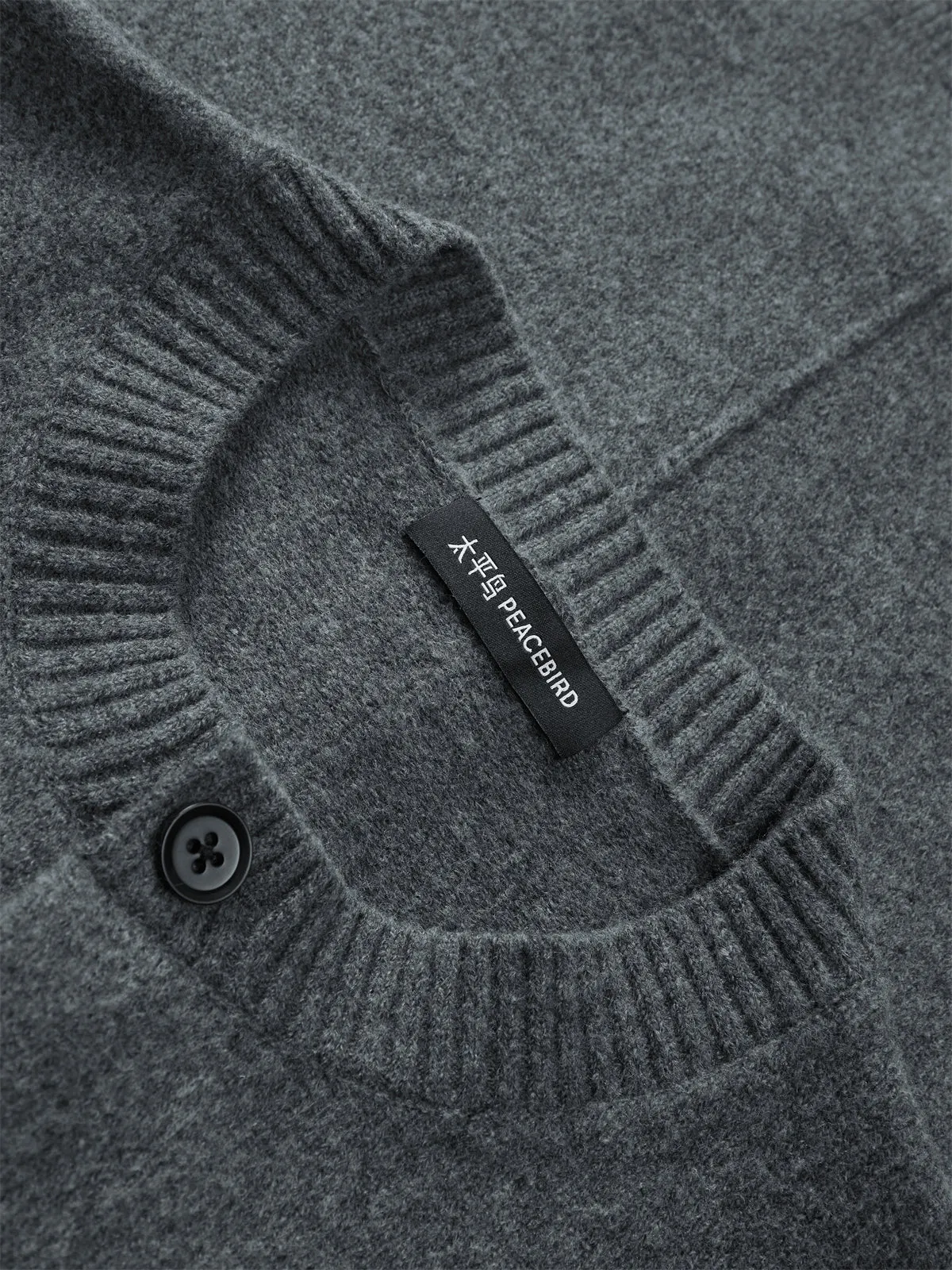 Men's Brushed Knit Cardigan with Dog Embroidery sold by PEACEBIRD product image thumbnail 4