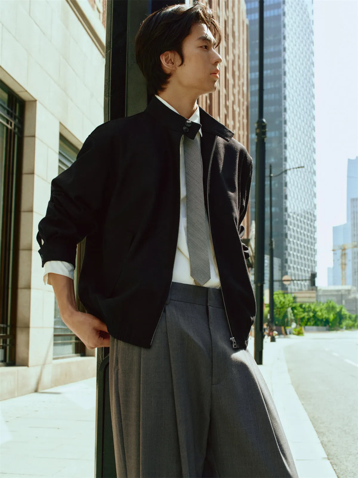 Men's Textured Jacquard Commuter Jacket sold by PEACEBIRD product image thumbnail 2