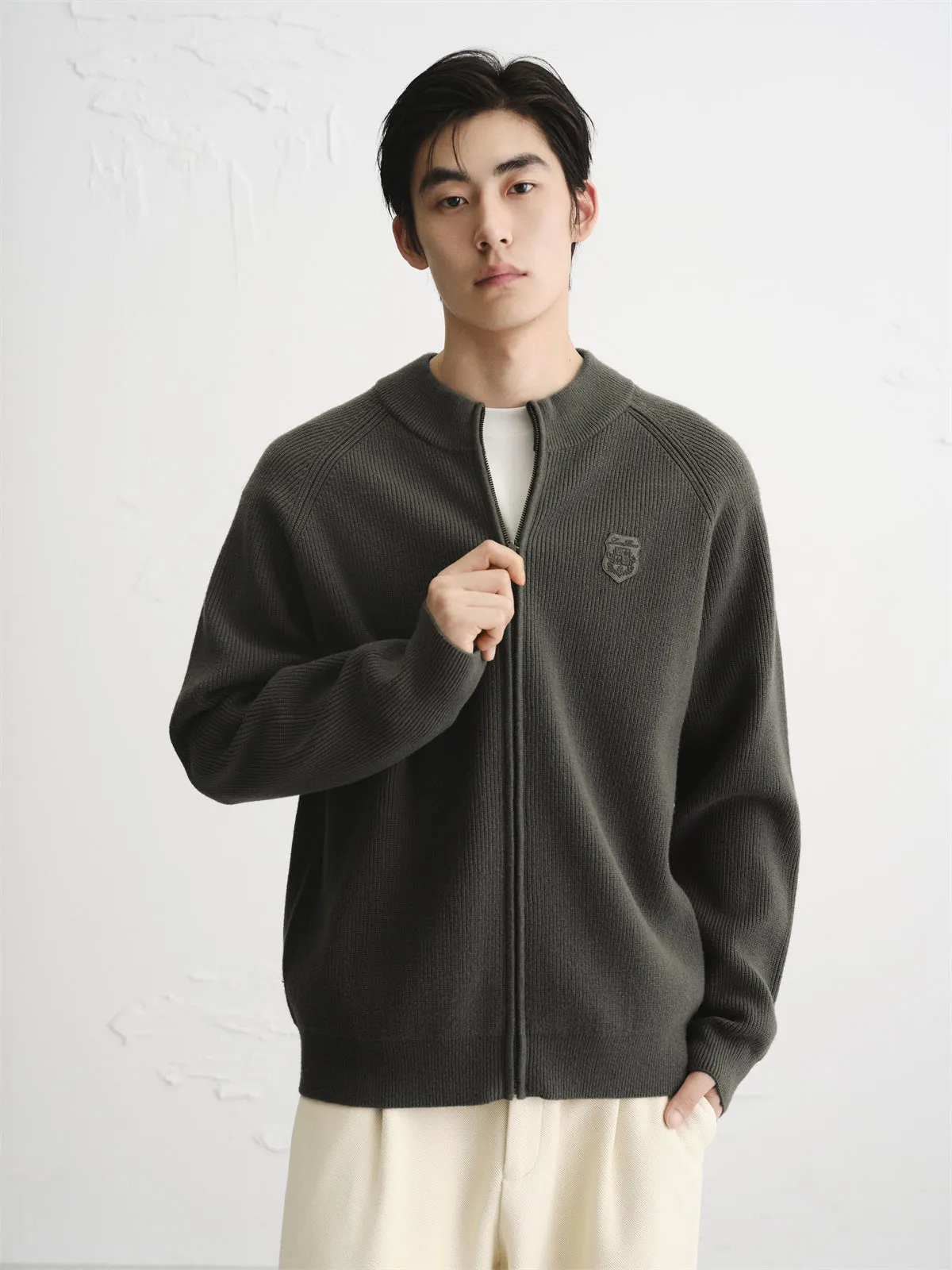 Men's Soft Raglan Zip Cardigan sold by PEACEBIRD product image thumbnail 2