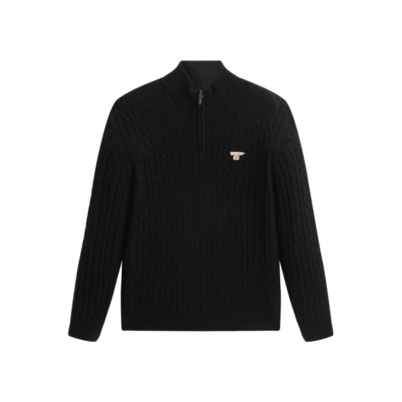 Men's Wool-Blend Cable Knit Textured Sweater sold by PEACEBIRD