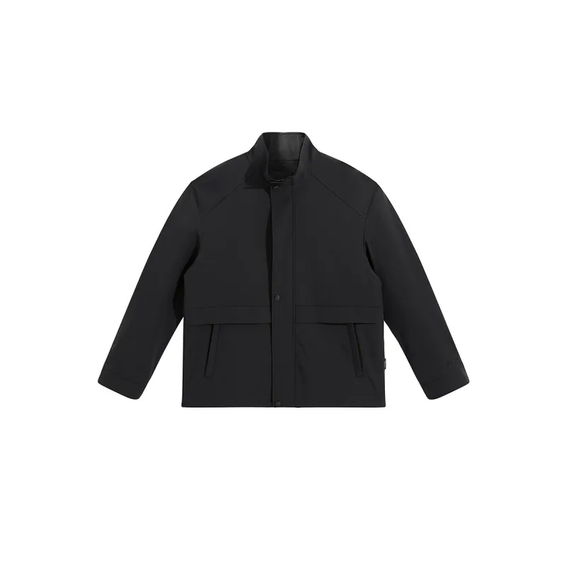 Men's Spliced Stand Collar Jacket sold by PEACEBIRD