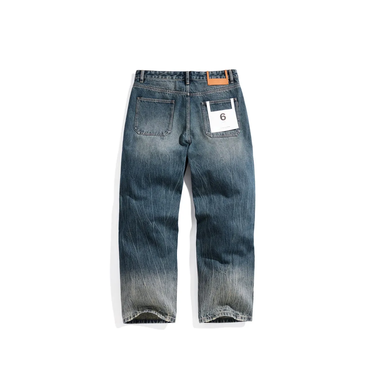 Men's Vintage Washed Wide-Leg Jeans sold by PEACEBIRD product image thumbnail 3