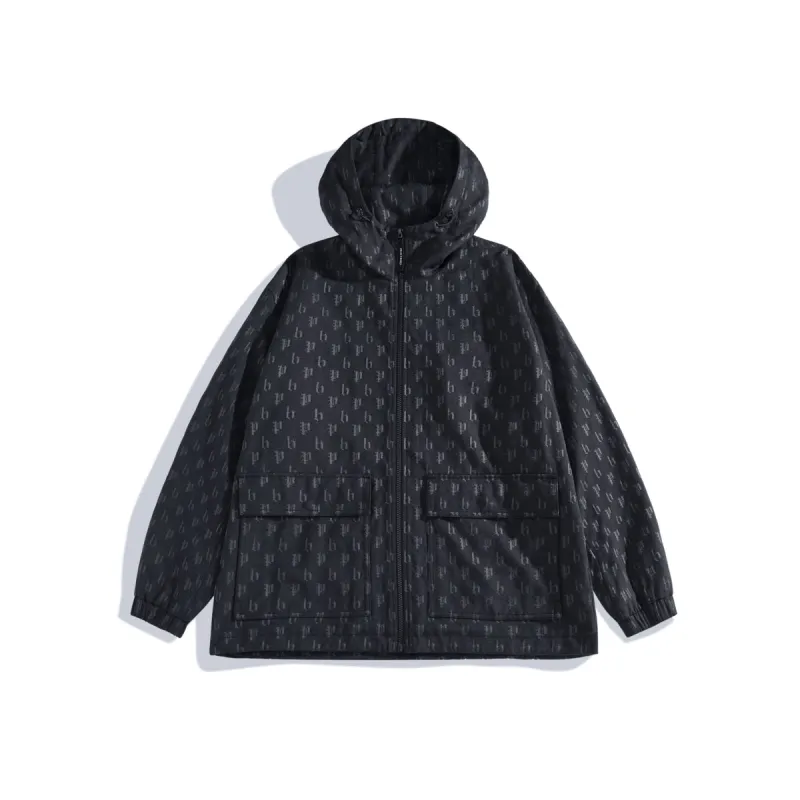Men's Allover Jacquard Oversized Hooded Jacket sold by PEACEBIRD