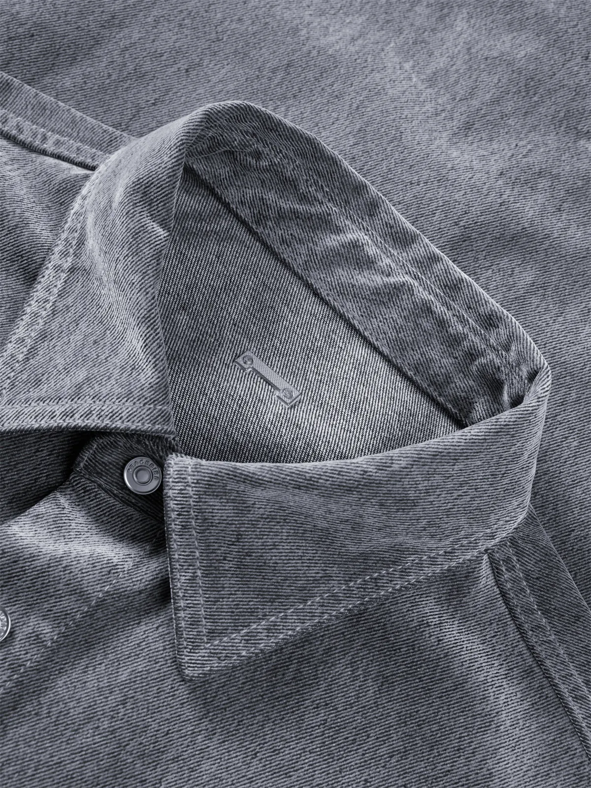 Men's Flocked Denim Jacket sold by PEACEBIRD product image thumbnail 4