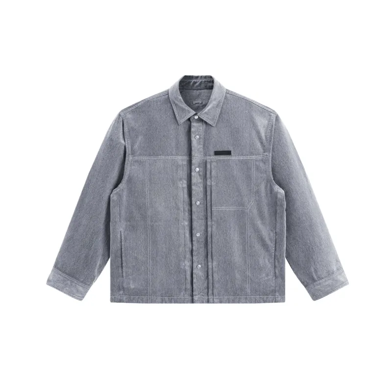 Men's Flocked Denim Jacket sold by PEACEBIRD