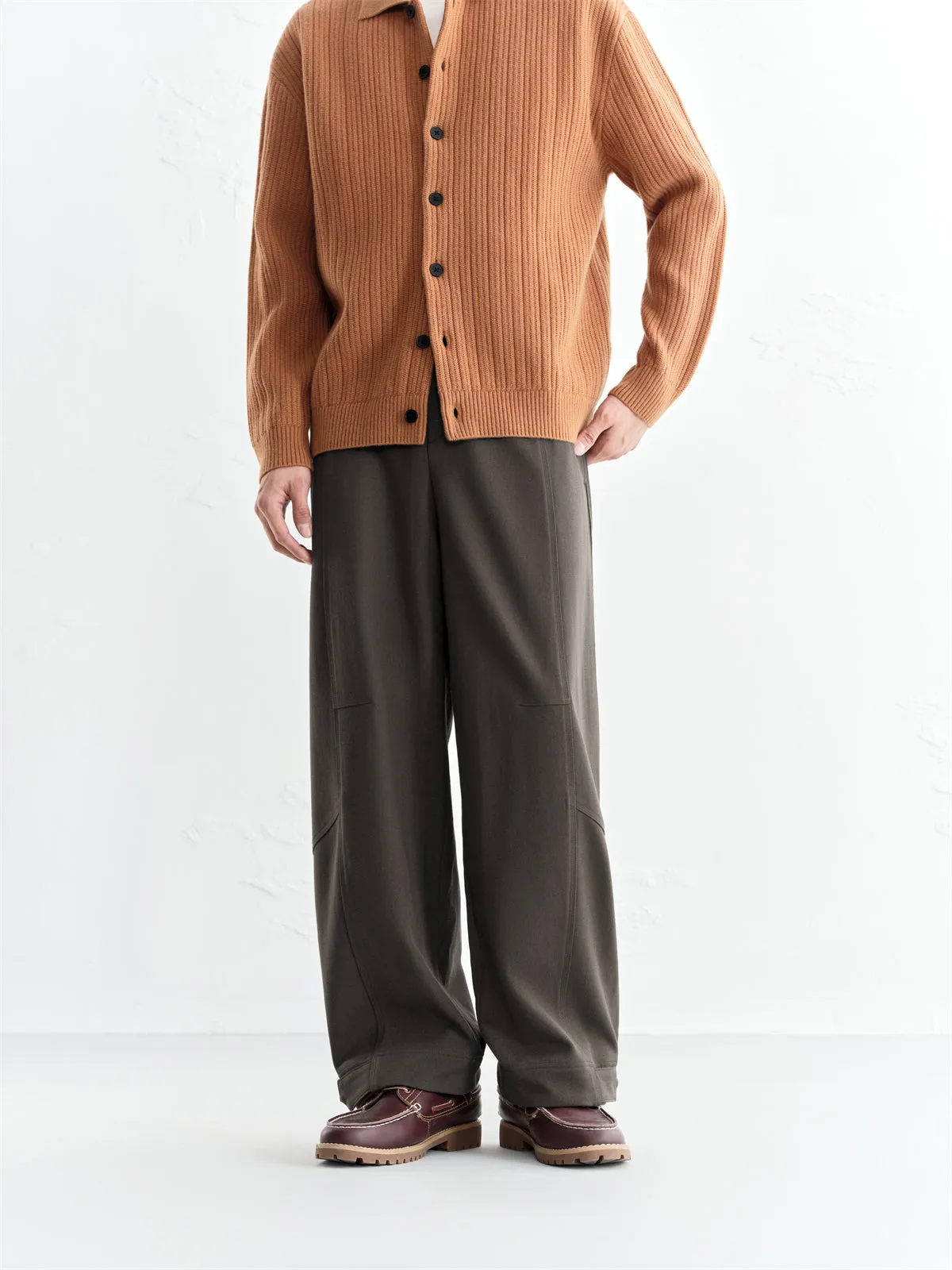 Men's Solid Wide-Leg Casual Pants sold by PEACEBIRD product image thumbnail 2