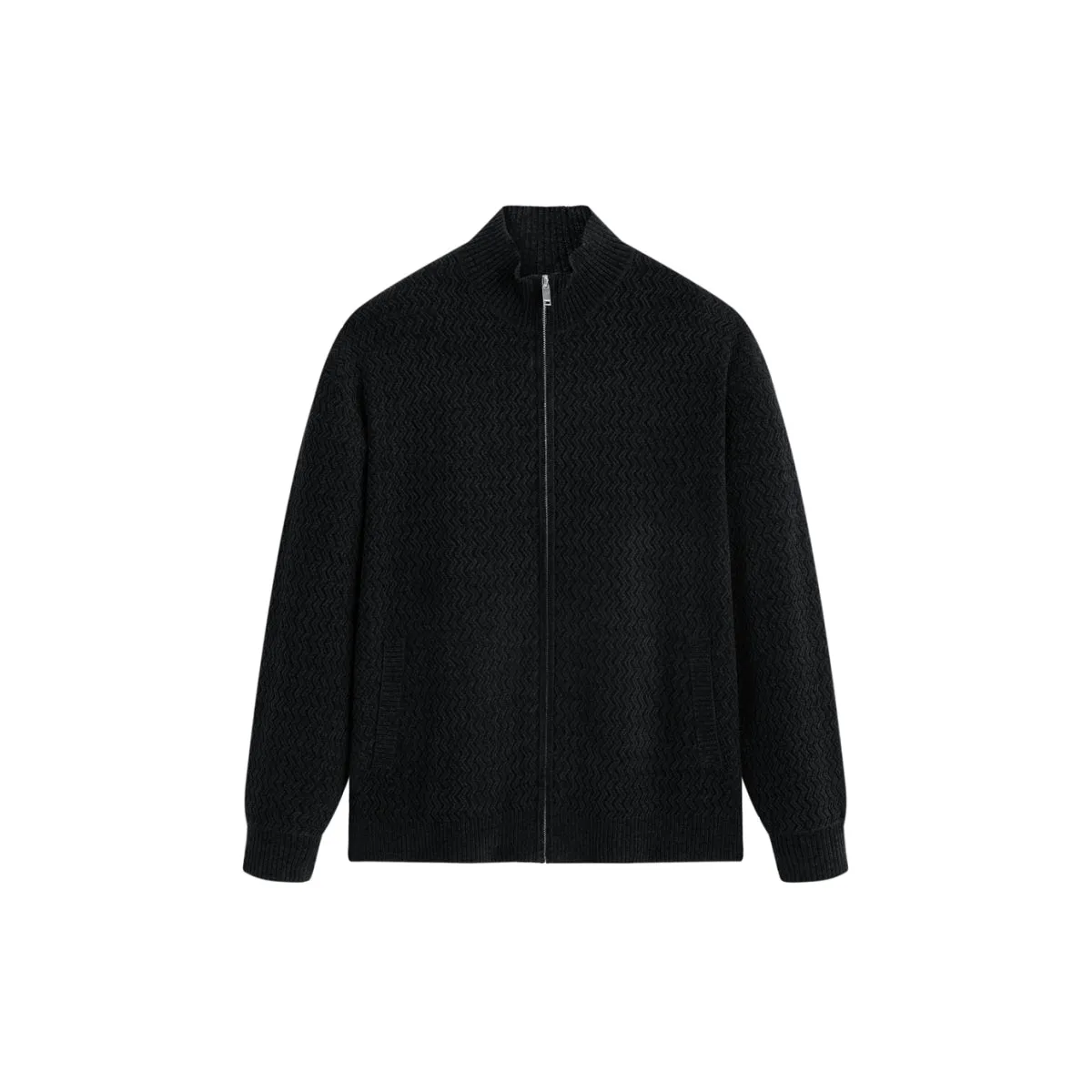 Men's Chenille Jacquard Zip-Up Cardigan sold by PEACEBIRD
