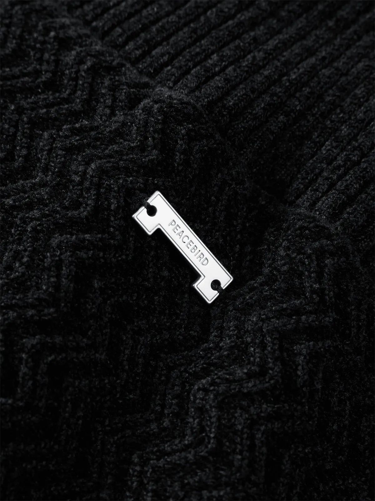 Men's Chenille Jacquard Zip-Up Cardigan sold by PEACEBIRD product image thumbnail 4