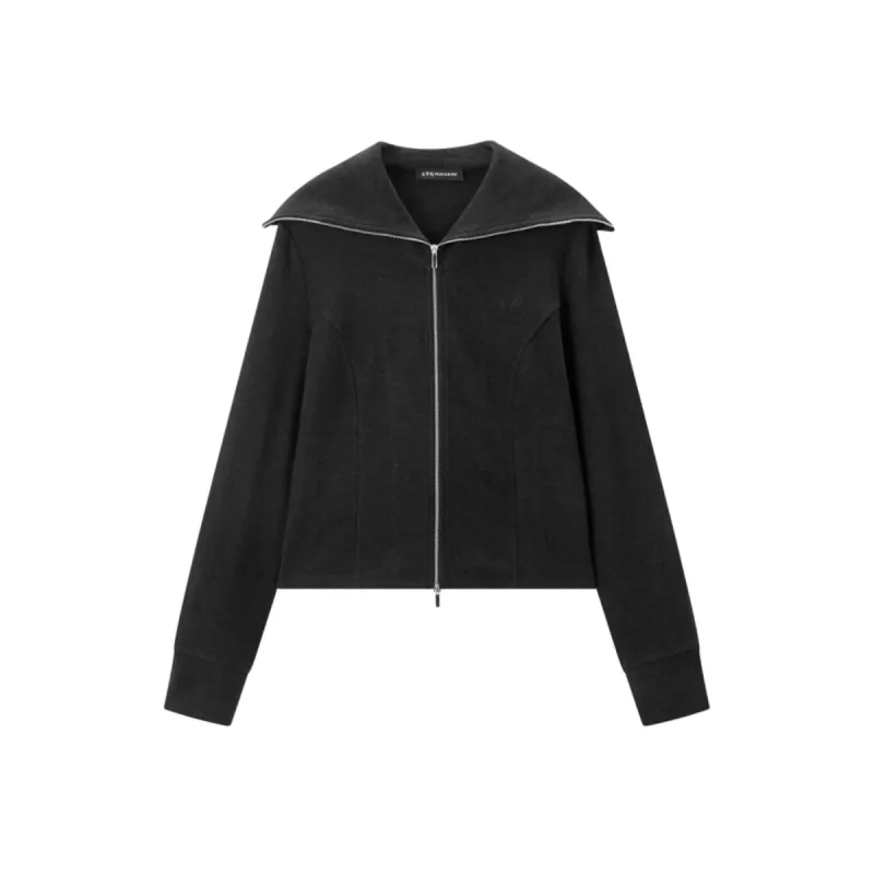 Women's Wide-Lapel Long-Sleeve Knit Cardigan sold by PEACEBIRD