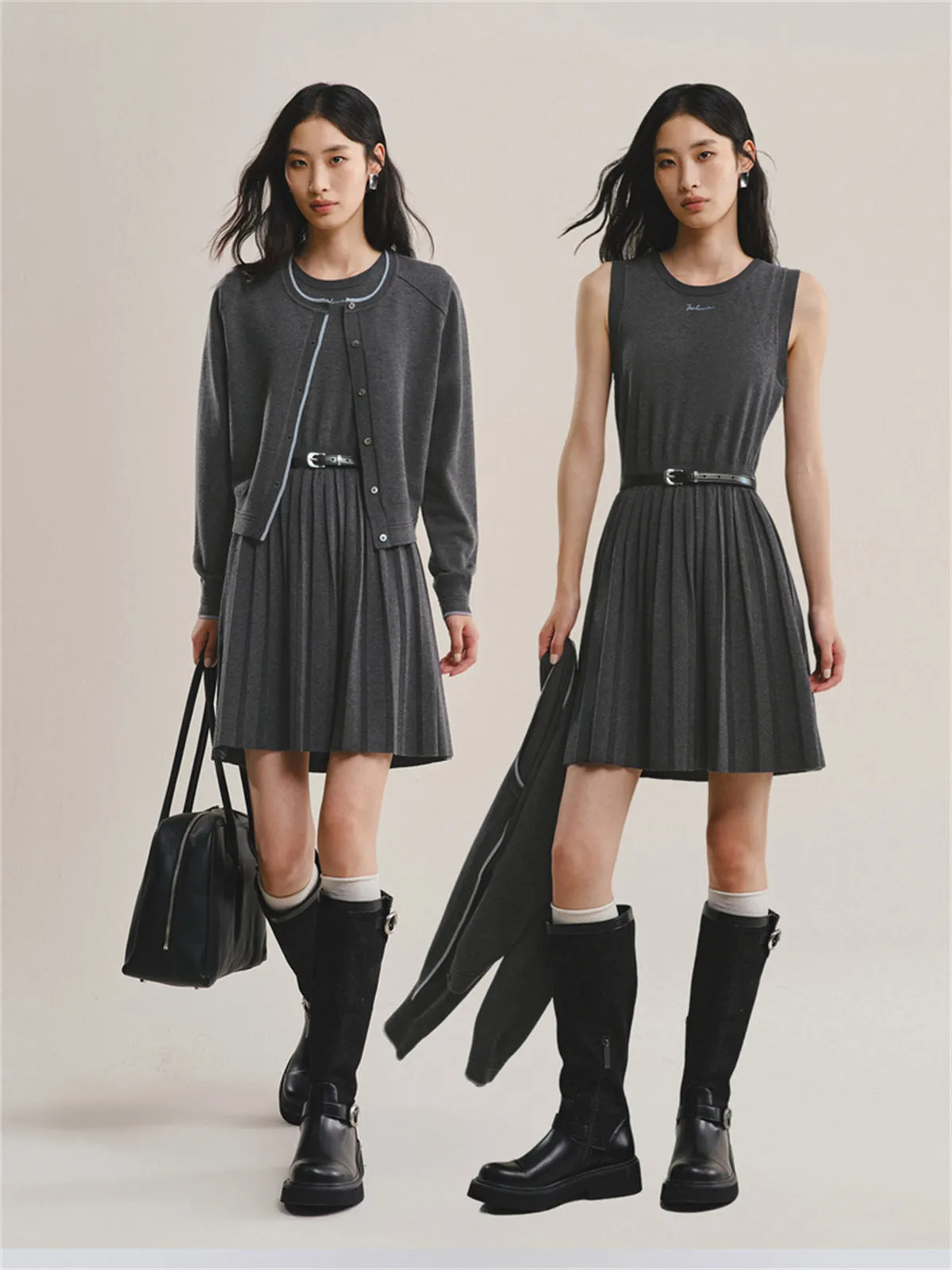 Women's Cardigan and Dress Two-Piece Set sold by PEACEBIRD product image thumbnail 2