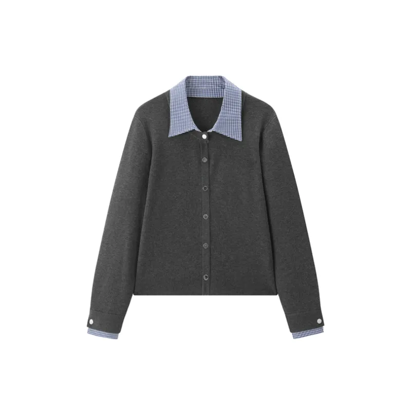 Women's Colorblock Layered-Look Knit Cardigan sold by PEACEBIRD