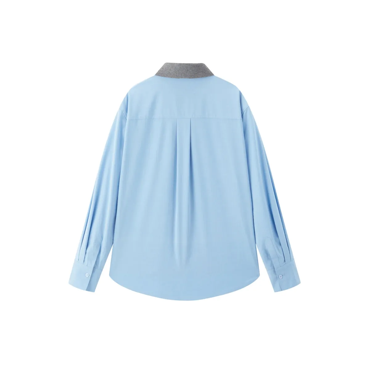 Women's Oversized Shirt with Contrast Collar sold by PEACEBIRD product image thumbnail 3