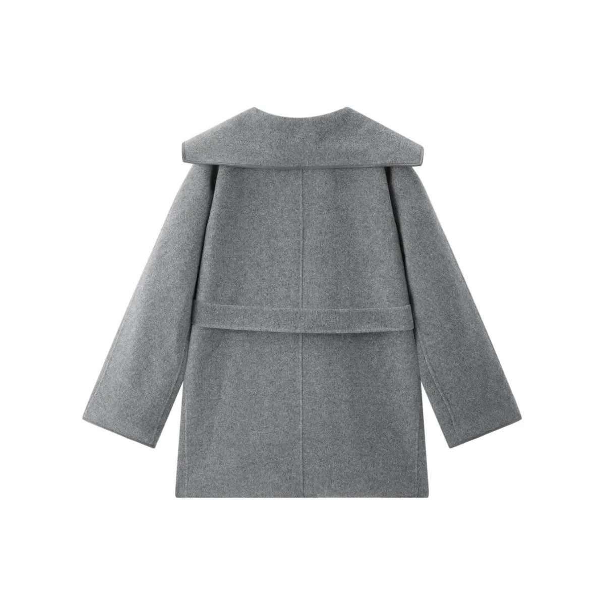 Women's Belted Robe-Style Double-Face Wool Coat sold by PEACEBIRD product image thumbnail 4