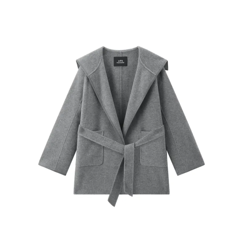 Women's Belted Robe-Style Double-Face Wool Coat sold by PEACEBIRD