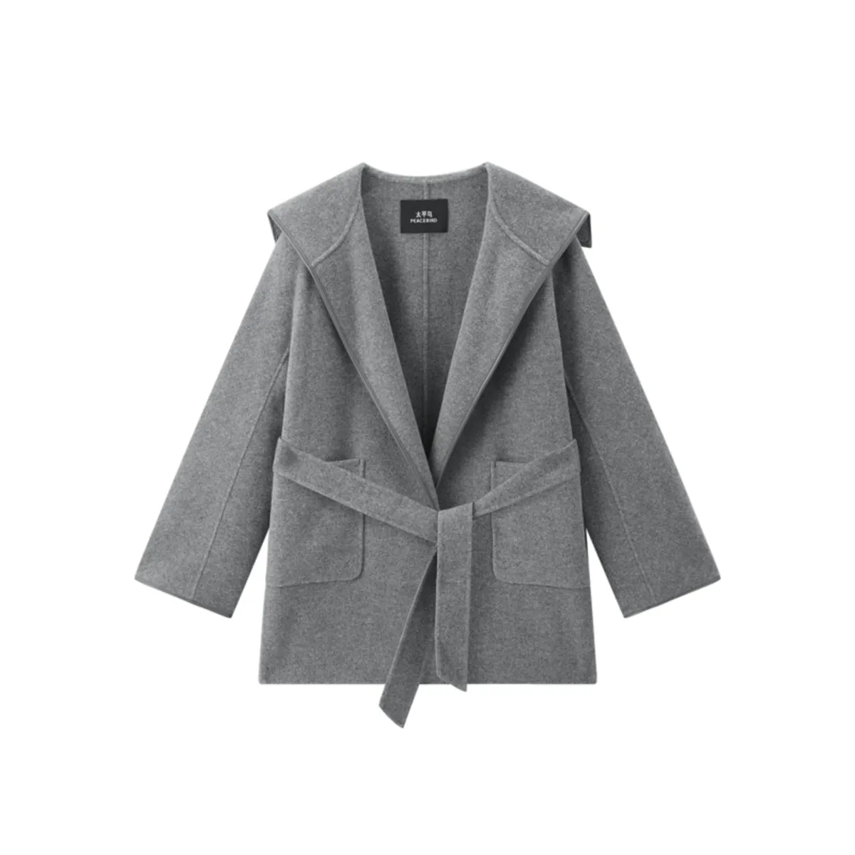 Women's Belted Robe-Style Double-Face Wool Coat sold by PEACEBIRD