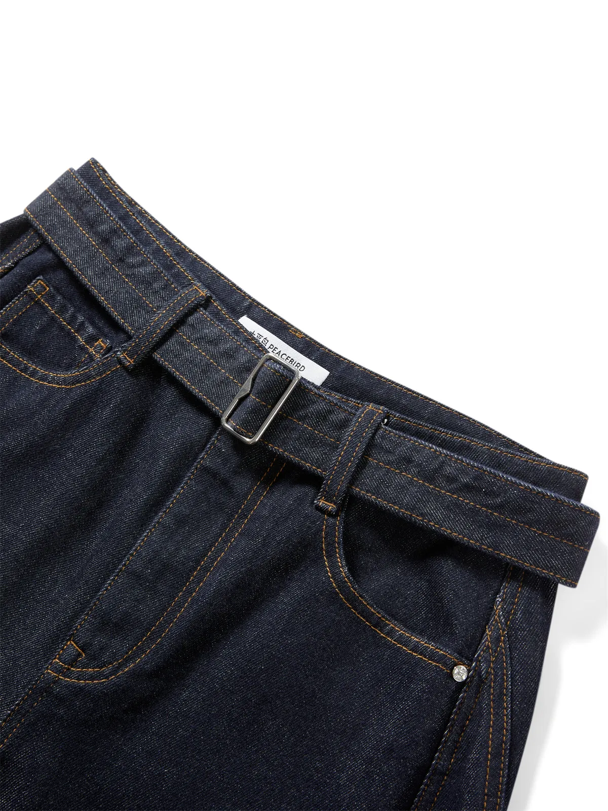 Women's High-Waist Wide-Leg Cotton Jeans sold by PEACEBIRD product image thumbnail 5