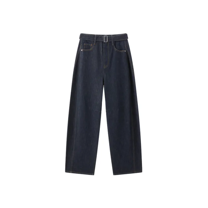 Women's High-Waist Wide-Leg Cotton Jeans sold by PEACEBIRD