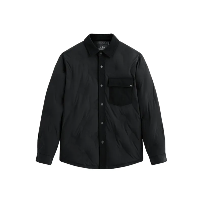 Men's Black Lightweight Down Shirt Jacket sold by PEACEBIRD