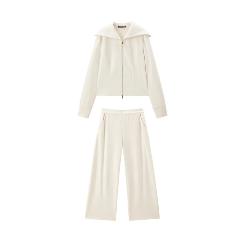 Women's Wide-Lapel Knit Cardigan & Sweatpants Set sold by PEACEBIRD