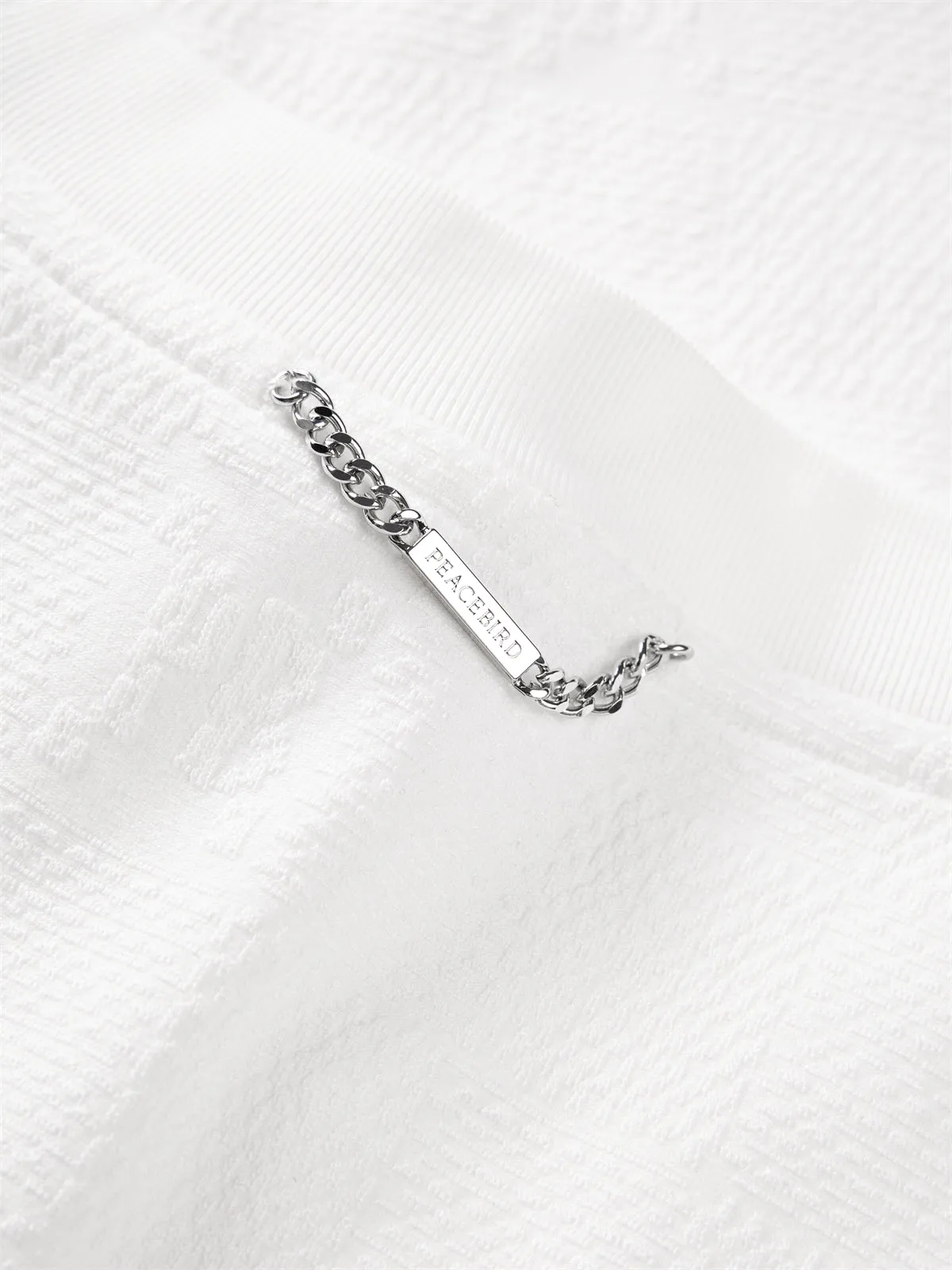 Men's Solid Allover Jacquard T-Shirt sold by PEACEBIRD product image thumbnail 5