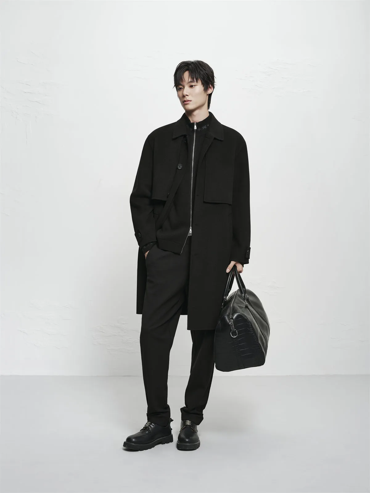 Men's Double-Face Trench-Style Coat sold by PEACEBIRD product image thumbnail 3