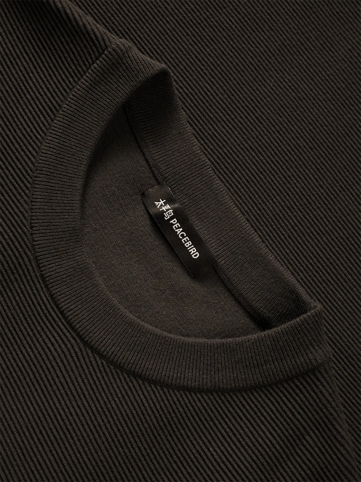 Men's Solid Knit Sweater with PU Pocket sold by PEACEBIRD product image thumbnail 4