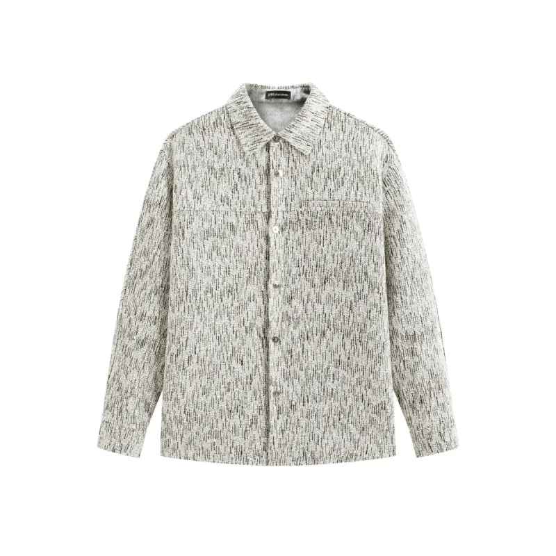 Men's Fleece-Lined Textured Tweed Shirt made by PEACEBIRD