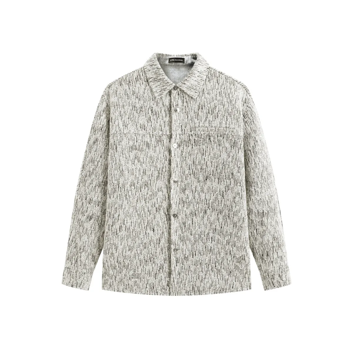 Men's Fleece-Lined Textured Tweed Shirt sold by PEACEBIRD