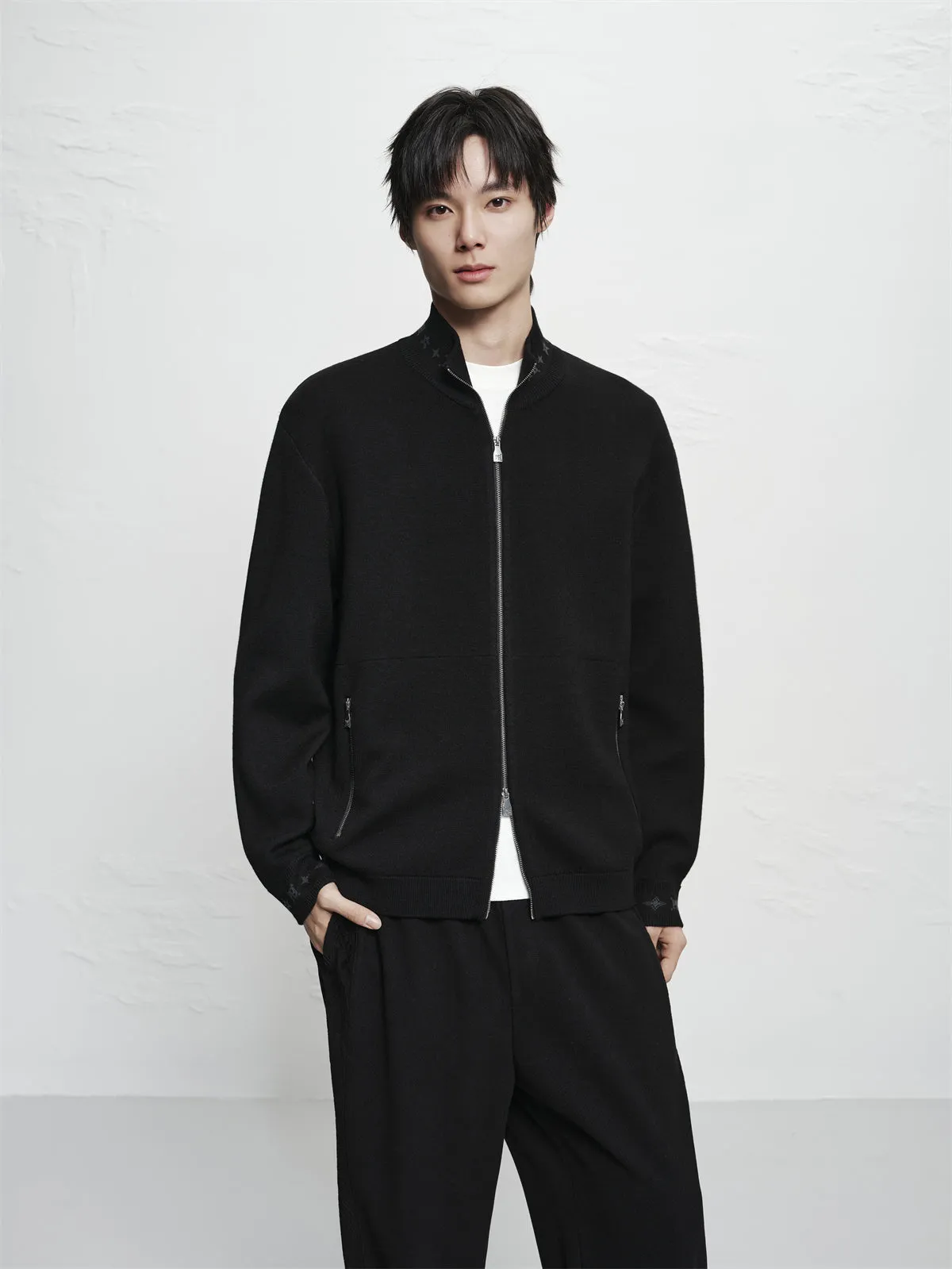 Men's Jacquard Wool-Blend Knit Cardigan sold by PEACEBIRD product image thumbnail 2