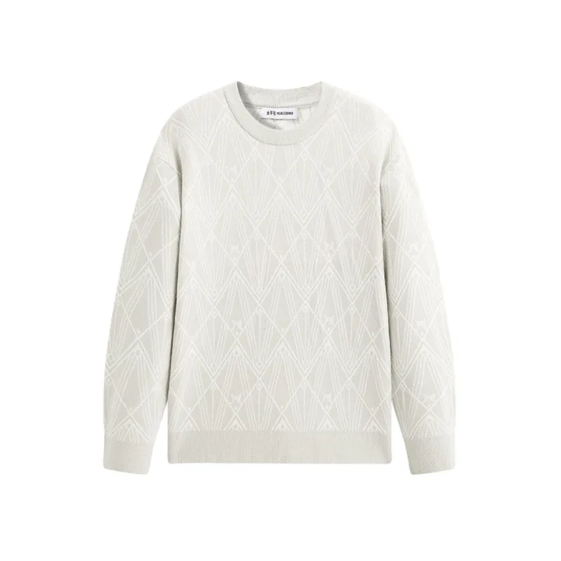 Men's Argyle Jacquard Chenille Knit Sweater sold by PEACEBIRD