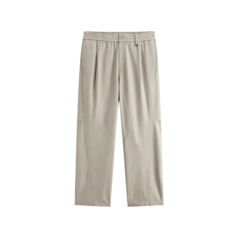 Men's Solid Elastic-Waist Straight-Leg Pants sold by PEACEBIRD