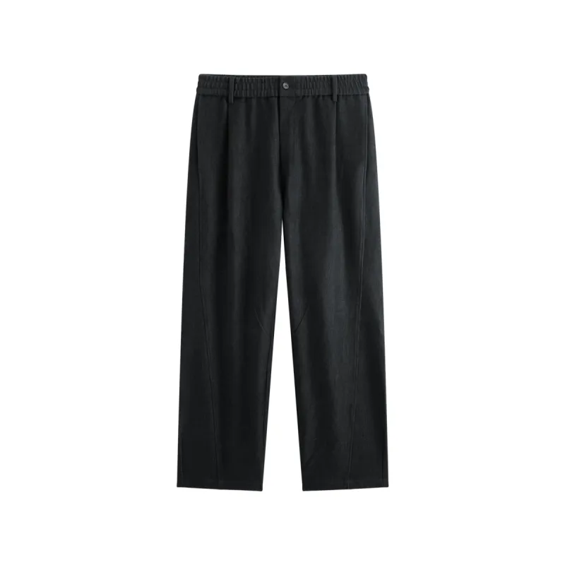 Men's Textured Straight-Leg Trousers sold by PEACEBIRD