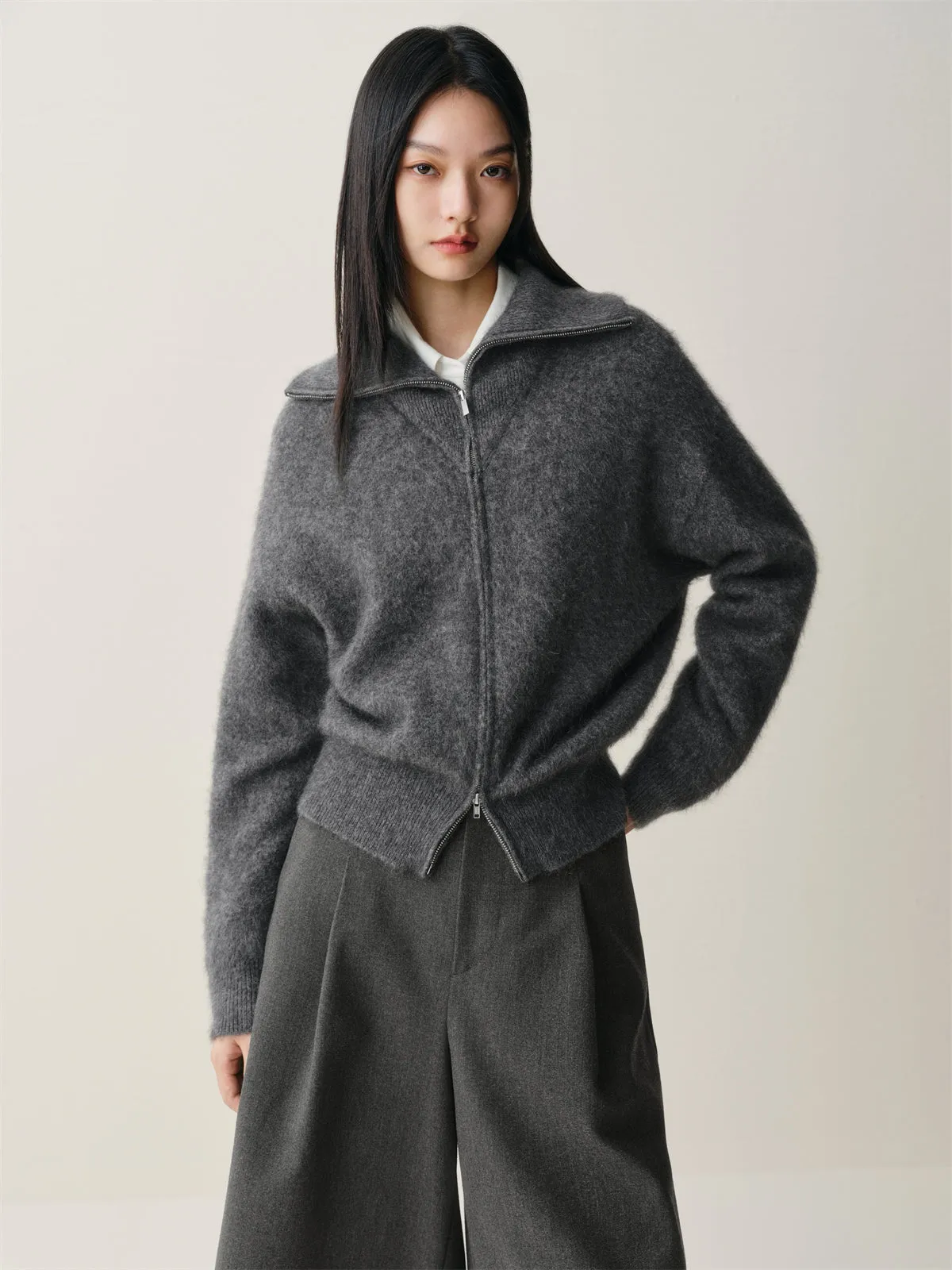 Women's Yak Wool Knit Cardigan sold by PEACEBIRD product image thumbnail 4