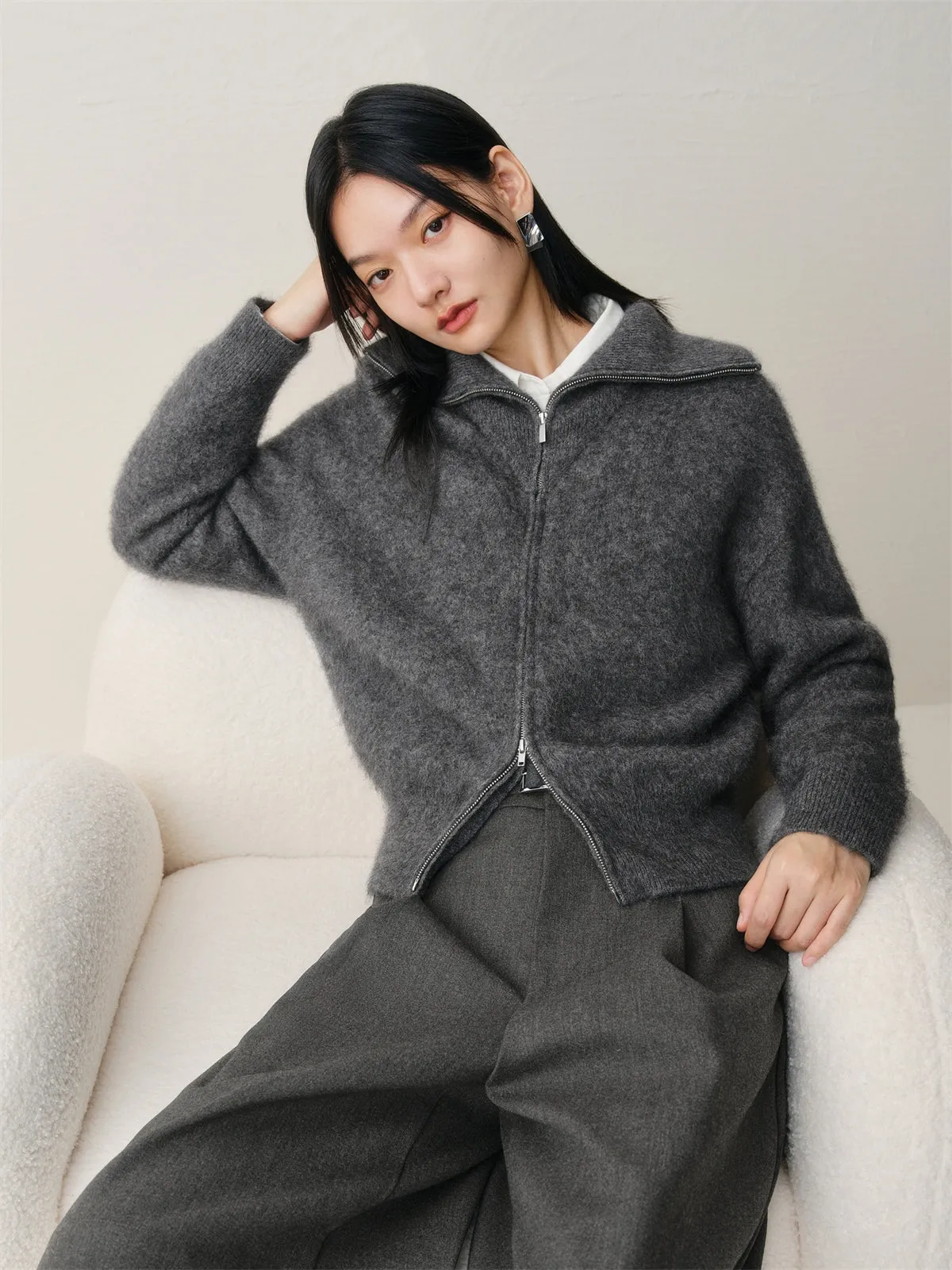 Women's Yak Wool Knit Cardigan sold by PEACEBIRD product image thumbnail 5