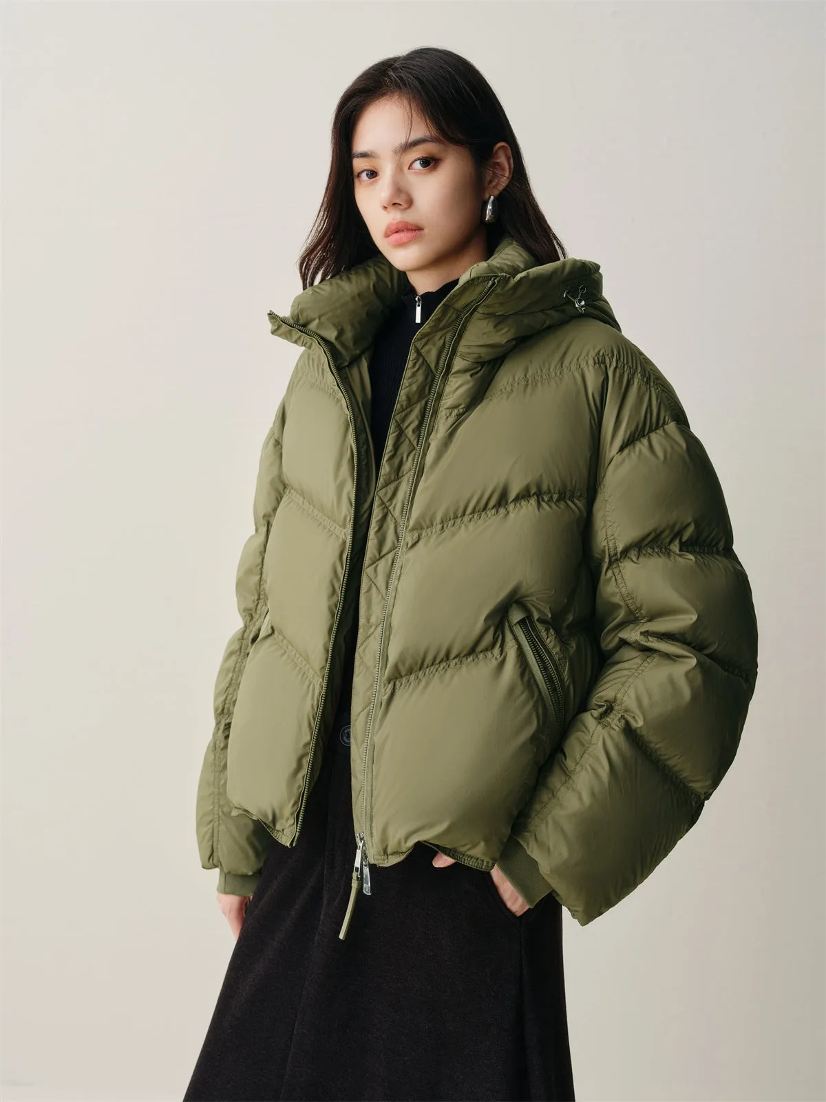 Women's Warm Waterproof Short Puffer Jacket sold by PEACEBIRD product image thumbnail 4