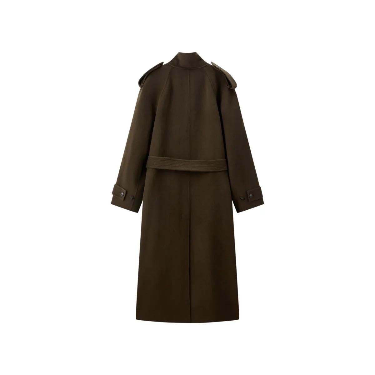 Women's Double-Breasted Trench-Style Cashmere Coat sold by PEACEBIRD product image thumbnail 5
