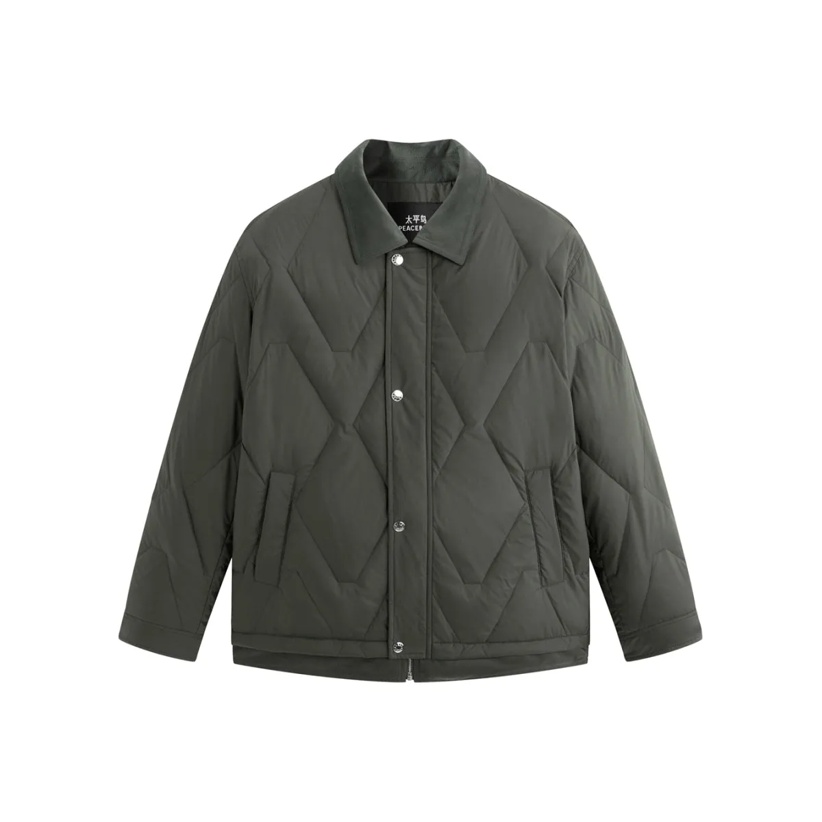 Men's Down Jacket with Corduroy Collar sold by PEACEBIRD product image thumbnail 2