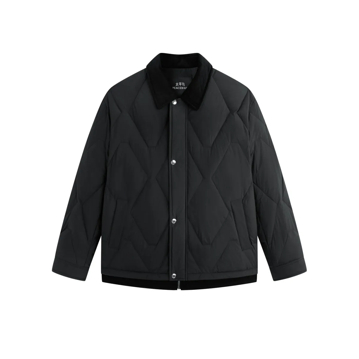 Men's Down Jacket with Corduroy Collar sold by PEACEBIRD