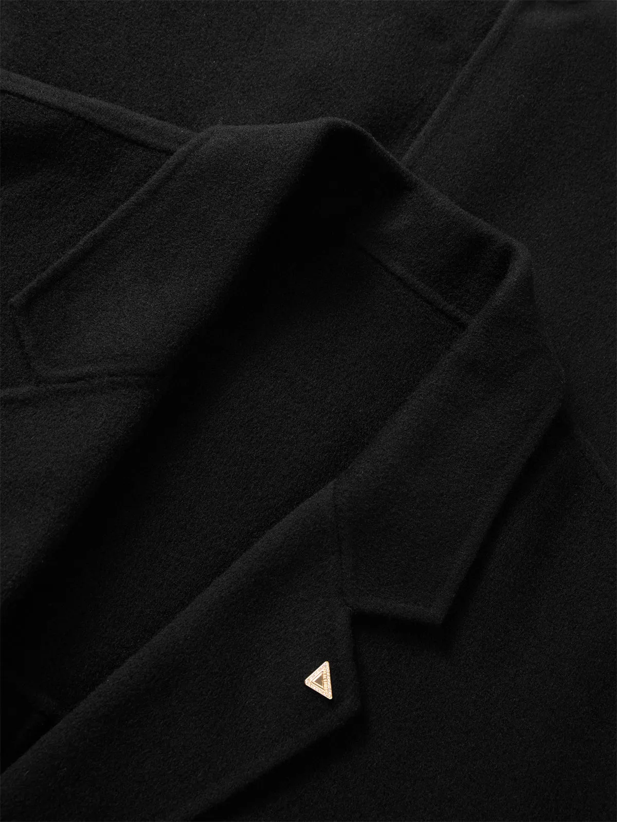 Men's Black Wool-Blend Coat sold by PEACEBIRD product image thumbnail 4