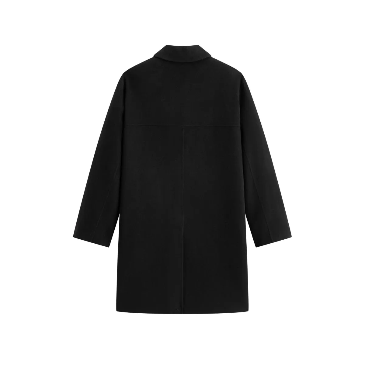Men's Black Wool-Blend Coat sold by PEACEBIRD product image thumbnail 3