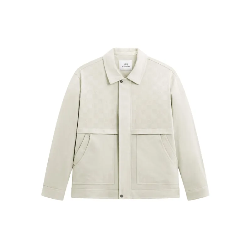 Men's Jacquard Faux Suede Down Jacket sold by PEACEBIRD