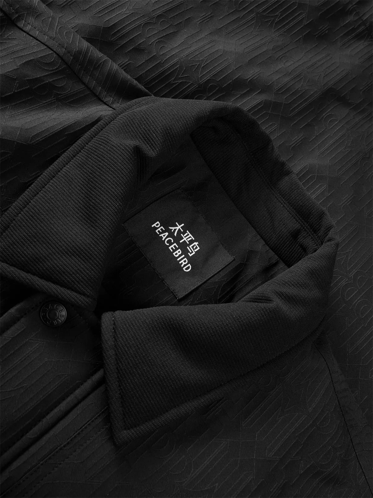 Men's Allover Black Tonal Jacquard Down Jacket sold by PEACEBIRD product image thumbnail 4