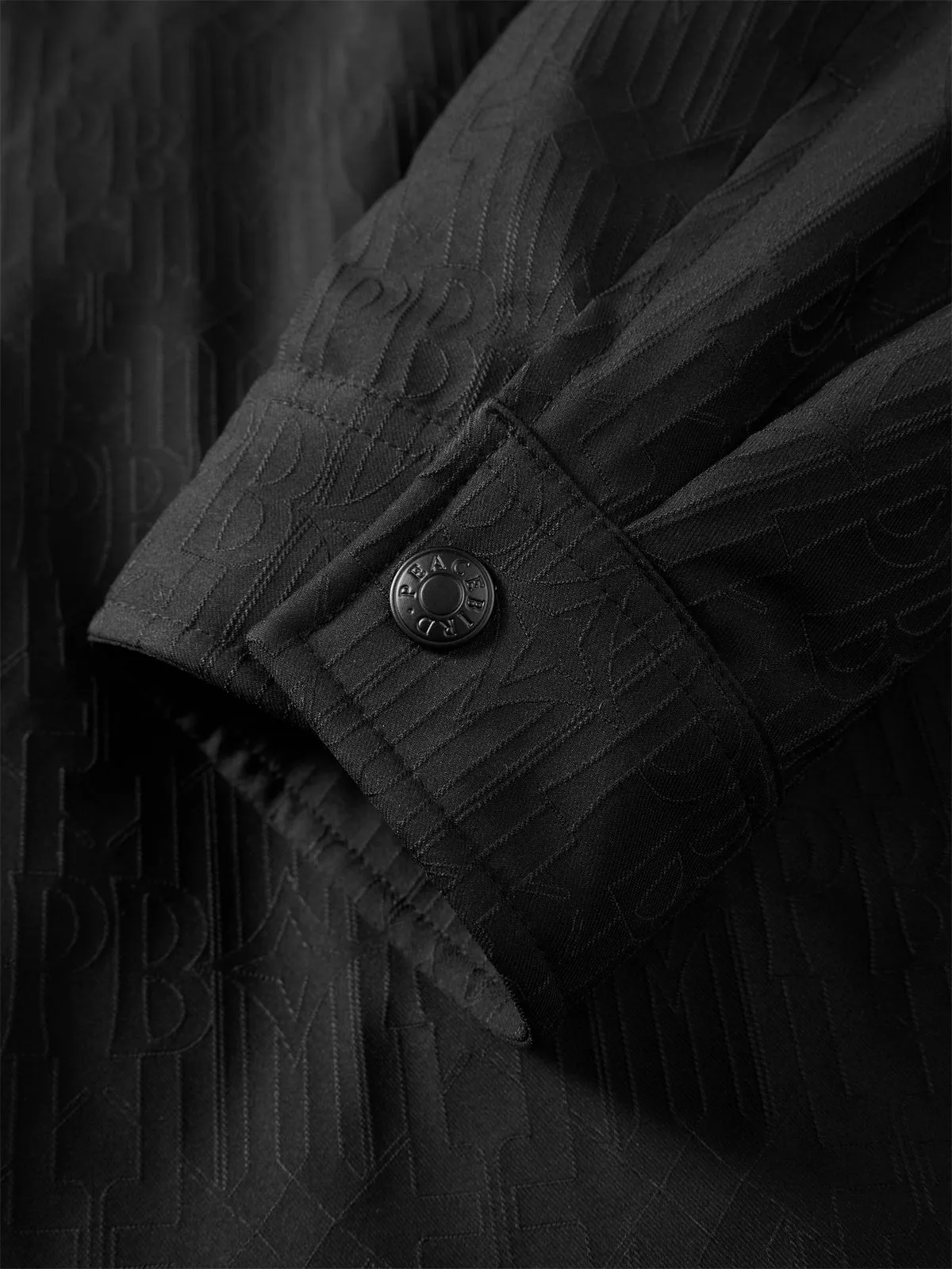 Men's Allover Black Tonal Jacquard Down Jacket sold by PEACEBIRD product image thumbnail 5