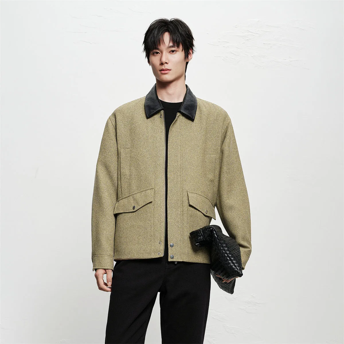 Men's Vintage Tweed-Texture Quilted Jacket sold by PEACEBIRD product image thumbnail 2