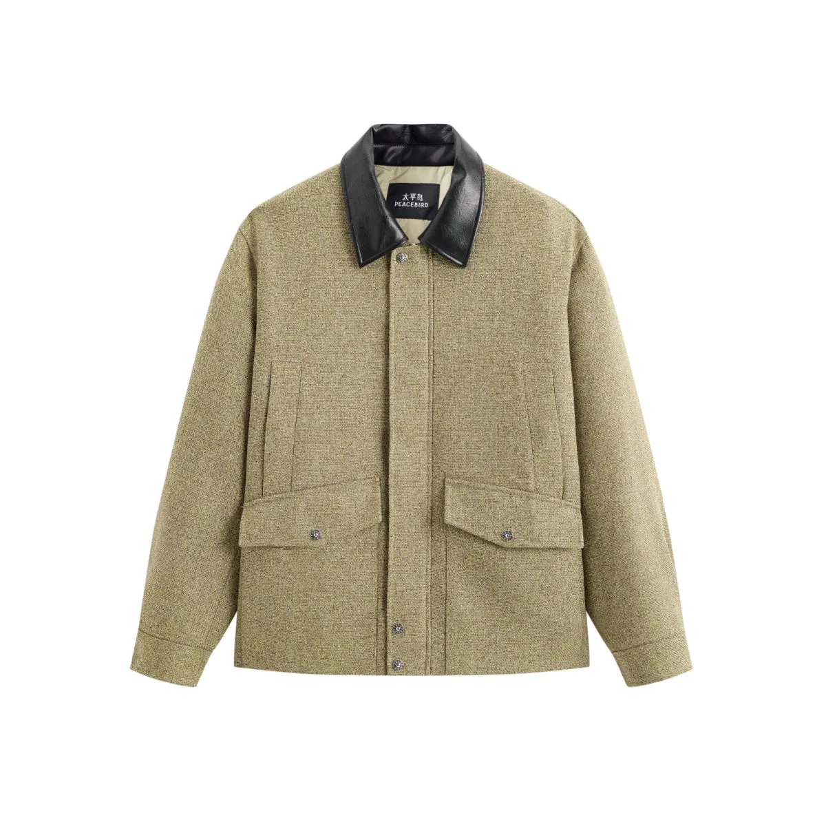 Men's Vintage Tweed-Texture Quilted Jacket sold by PEACEBIRD