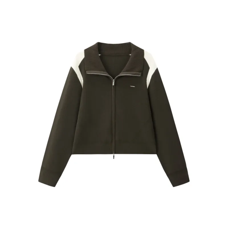 Women's Sporty Contrast Knit Cardigan sold by PEACEBIRD