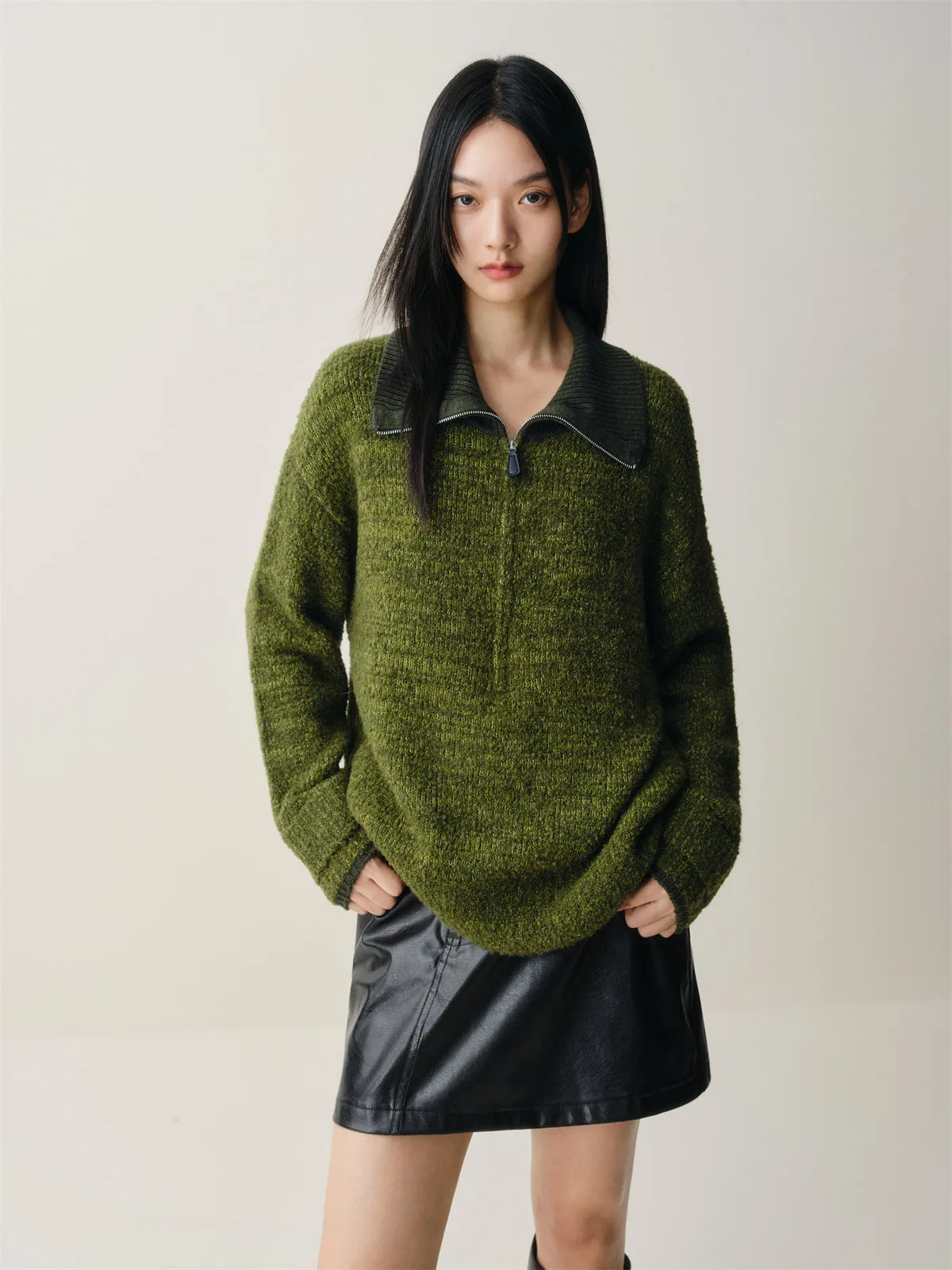 Women's Oversized Textured Knit Sweater sold by PEACEBIRD product image thumbnail 2