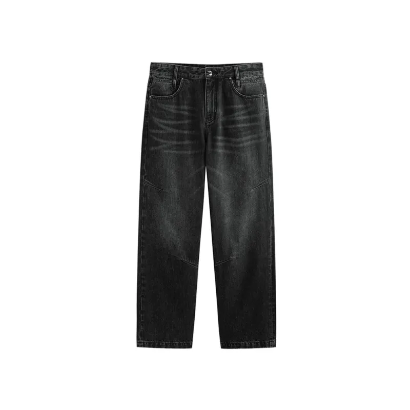 Men's Washed Distressed Straight Jeans sold by PEACEBIRD